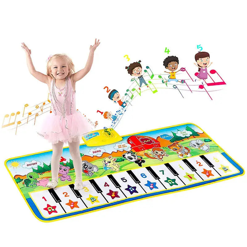 HKM-419027 Multifunctional Music Carpet for Kids - Educational Piano Play Mat 100x36cm