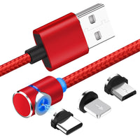 HKM-419091 Magnetic L-Shaped Charging Cable for Multiple Devices, Compatible with iPhone and Android - 1m and 2m Options Available