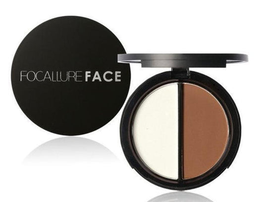 HKM-419091 Radiant Bronzer and Highlighter Palette - Versatile 18x75mm Shades for Flawless Glow