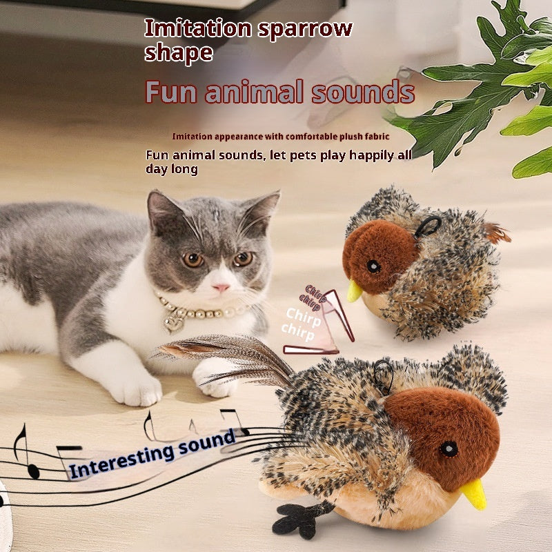 HKM-4191037 Inductive Magpie Self-Entertaining Plush Cat Toy - Flapping Options Available