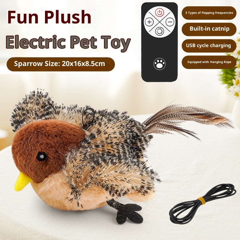HKM-4191037 Inductive Magpie Self-Entertaining Plush Cat Toy - Flapping Options Available
