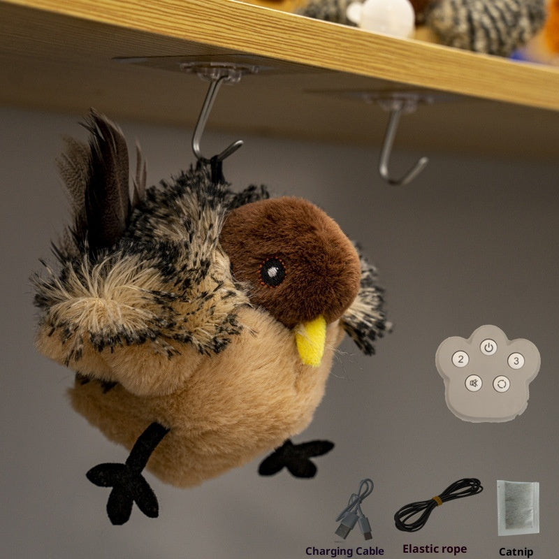 HKM-4191037 Inductive Magpie Self-Entertaining Plush Cat Toy - Flapping Options Available