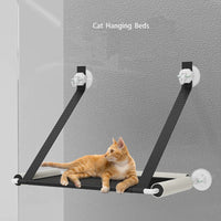 HKM-4191165 Foldable Black Suction Cup Cat Hammock for Balcony or Window Glass - Cozy Cat Nest Bed