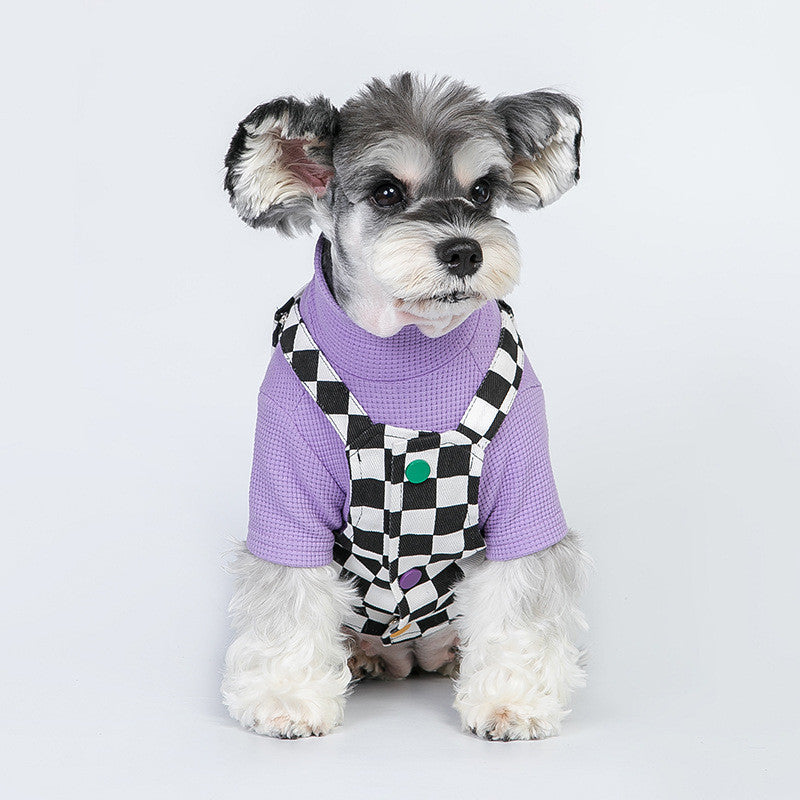 HKM-4191933 Thin Cotton Dog Vest in Black and White - Stylish Bib Suit for Dogs, Available in Multiple Sizes