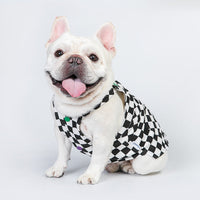 HKM-4191933 Thin Cotton Dog Vest in Black and White - Stylish Bib Suit for Dogs, Available in Multiple Sizes