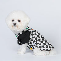 HKM-4191933 Thin Cotton Dog Vest in Black and White - Stylish Bib Suit for Dogs, Available in Multiple Sizes