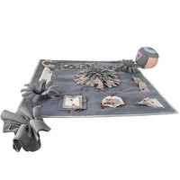 HKM-419219 Sniffing Mat for Dogs - Polar Flannel Pet Interactive Toy - 70x70CM Gray