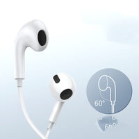 HKM-419219 Wired Type-C Earplug Headset for Compatible Devices – 1.1m ABS+TPE Cable, Dynamic Sound, White