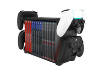 HKM-419347 Game Console Disc and Controller Storage Stand for PS5, PS4, Xbox Series X, and Nintendo Switch - Black