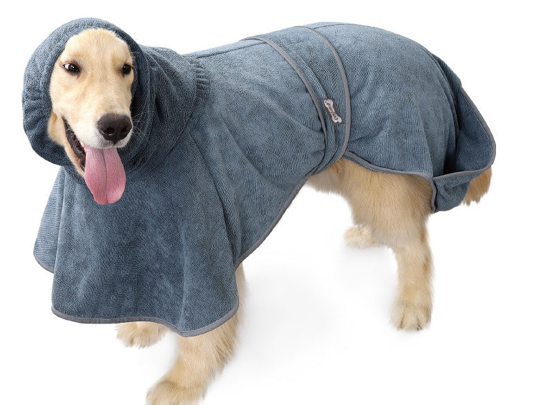 HKM-4193725 Cotton Terry Cloth Pet Bathrobe - Highly Absorbent Dog Towel for All Breeds