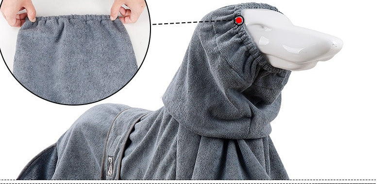 HKM-4193725 Cotton Terry Cloth Pet Bathrobe - Highly Absorbent Dog Towel for All Breeds