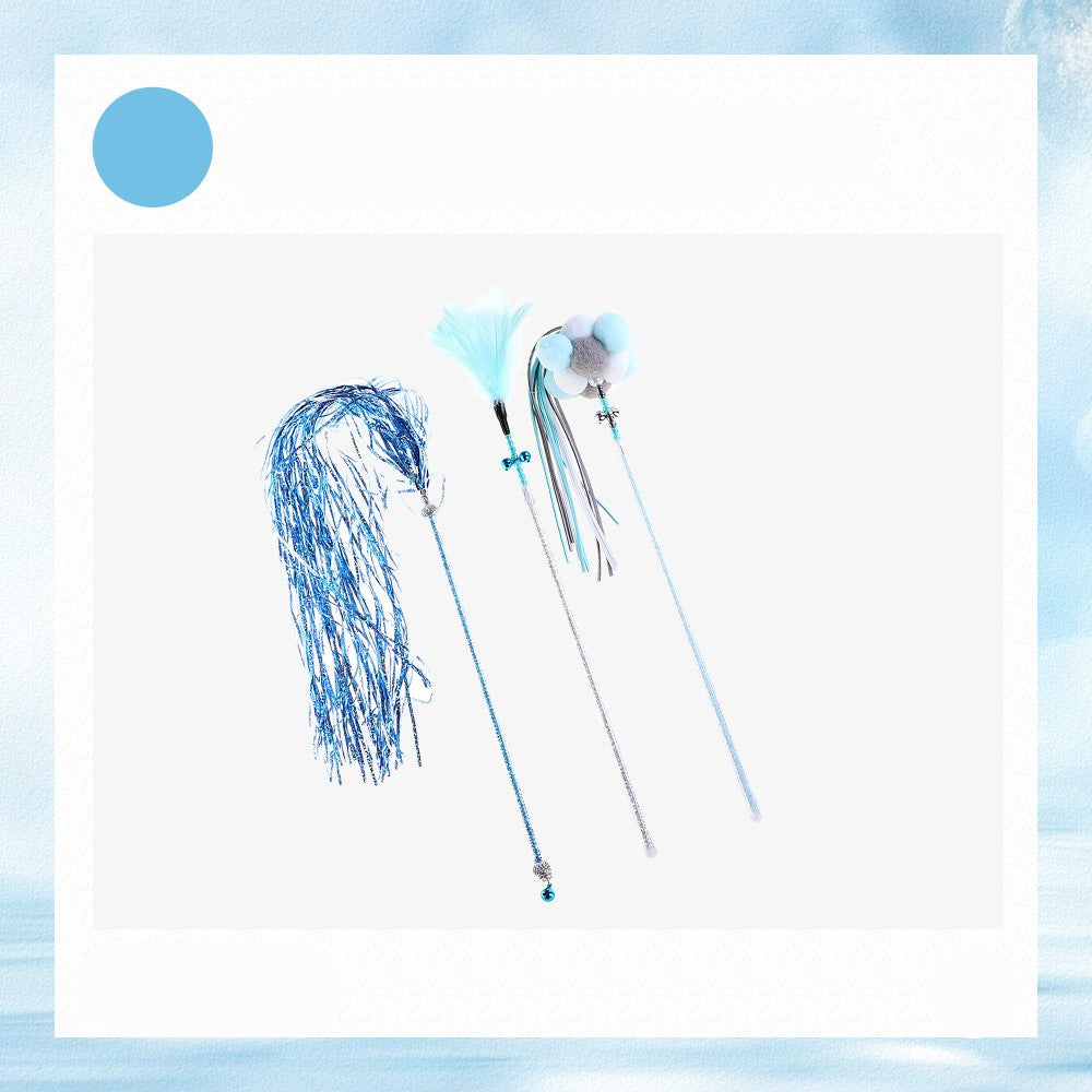 HKM-4194365 Colorful Self-Healing Cat Feather Stick Set for Interactive Play and Entertainment