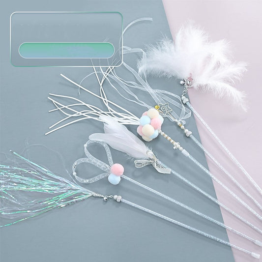HKM-4194365 Colorful Self-Healing Cat Feather Stick Set for Interactive Play and Entertainment