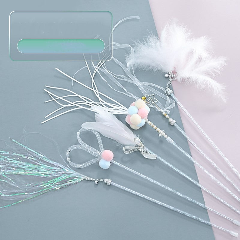HKM-4194365 Colorful Self-Healing Cat Feather Stick Set for Interactive Play and Entertainment