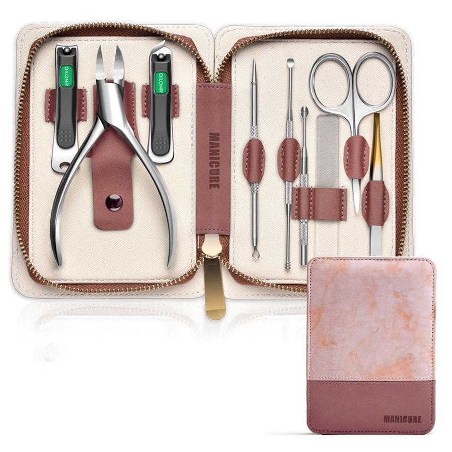 HKM-419667 Professional Nail Trimmer Kit – Full Set in Red and Grey for Personal Grooming