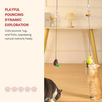 HKM-4196797 Interactive Cat Toy with Sound Response and Treat Dispenser - Automatic Swinging Teaser for Playful Cats