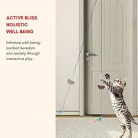 HKM-4196797 Interactive Cat Toy with Sound Response and Treat Dispenser - Automatic Swinging Teaser for Playful Cats