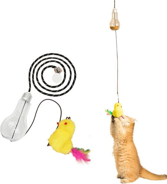HKM-4196797 Interactive Cat Toy with Sound Response and Treat Dispenser - Automatic Swinging Teaser for Playful Cats