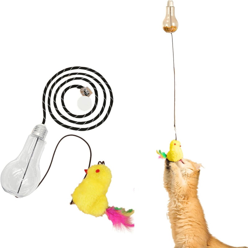 HKM-4196797 Interactive Cat Toy with Sound Response and Treat Dispenser - Automatic Swinging Teaser for Playful Cats