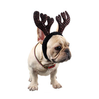 HKM-4196925 Shiny Plush Antler Hairpin in Brown and Red for Stylish Decoration