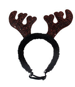 HKM-4196925 Shiny Plush Antler Hairpin in Brown and Red for Stylish Decoration