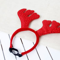 HKM-4196925 Shiny Plush Antler Hairpin in Brown and Red for Stylish Decoration