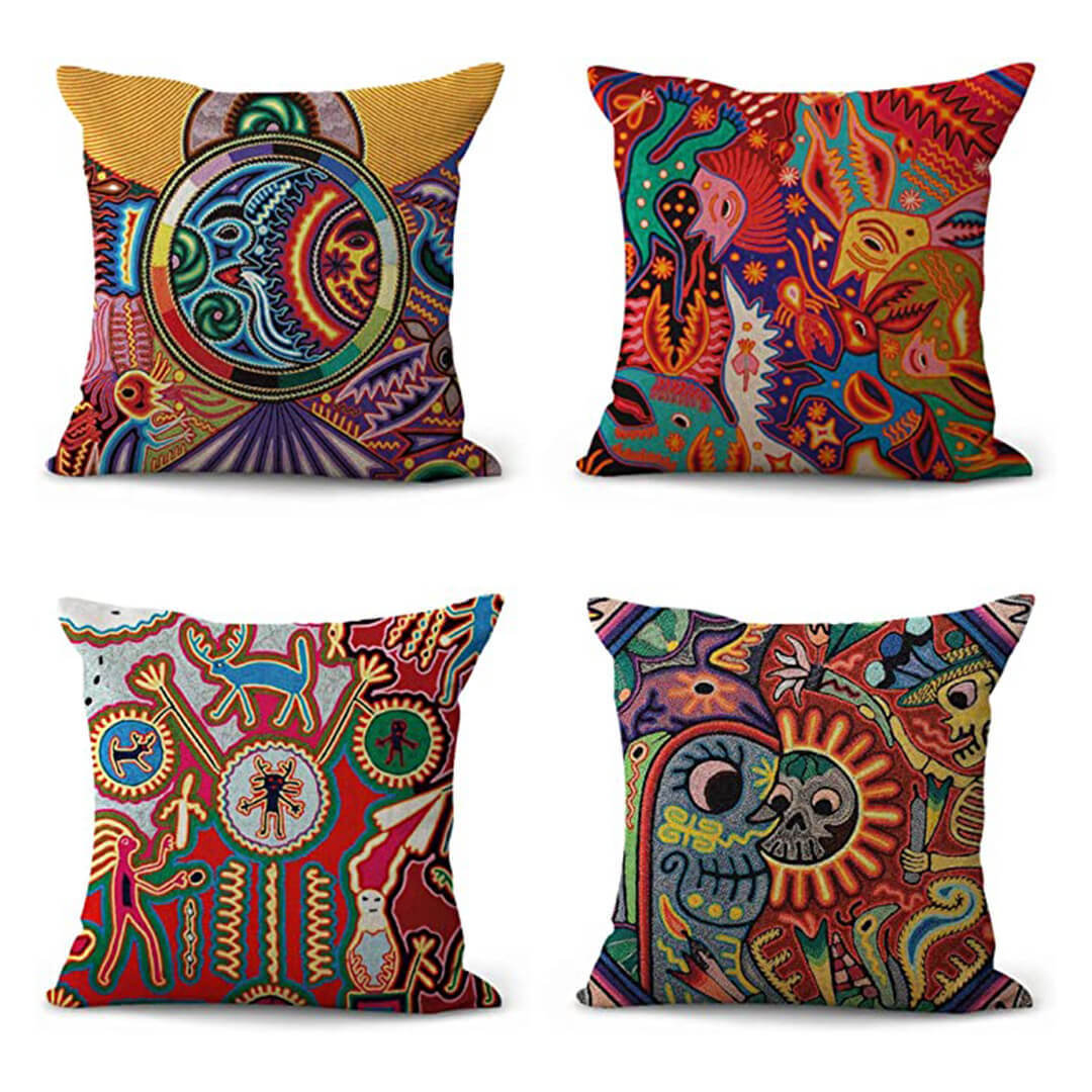 HKM-419859 Mexican Style Super Soft Cotton and Linen Pillowcase 45x45 cm