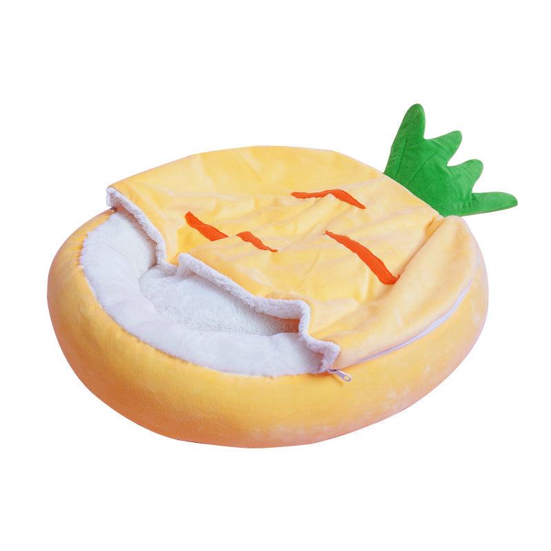 HKM-4199357 Cozy Semi-Enclosed Cat Nest Sleeping Bag for Warm Winter Comfort