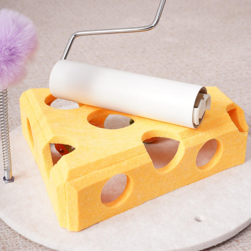 HKM-4200125 Interactive Cat Puzzle Toy with Suction Cup Base and Spring Teaser for Engaging Solo Play