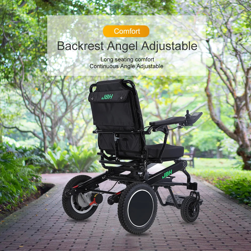 HKM-420051 Electric Wheelchair with EABS Braking System, 500W, 120kg Capacity, Black, Foldable, 20km Range