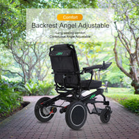 HKM-420051 Electric Wheelchair with EABS Braking System, 500W, 120kg Capacity, Black, Foldable, 20km Range