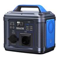 HKM-420243 Portable Solar Power Station 296Wh with Multiple Charging Options and LED Flashlight for Outdoor Use