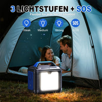 HKM-420243 Portable Solar Power Station 296Wh with Multiple Charging Options and LED Flashlight for Outdoor Use