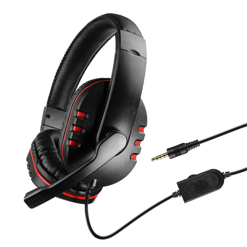 HKM-420243 Wired Gaming Headphones with Microphone, Heavy Bass and Soft Leather PU Ear Cushions - Compatible with PS4, Xbox One, and PC