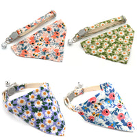 HKM-4202685 Floral Nylon Pet Triangular Scarf Collar - Adjustable for Small Pets