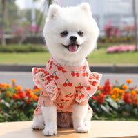 HKM-4203453 Dog Print Shirt Coat in White and Pink, Fashionable Polyester Design