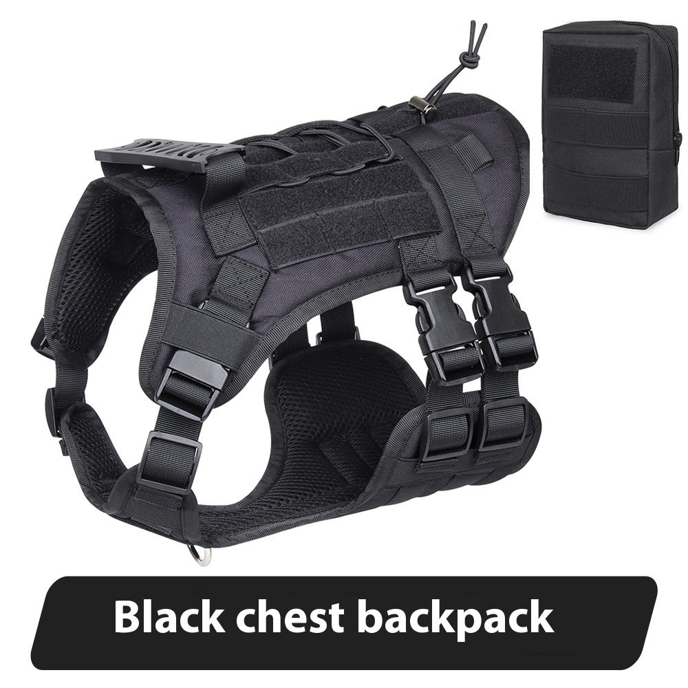 HKM-4204349 Large Tactical Oxford Dog Vest for Chest and Back Support - Adjustable Fit, Lightweight and Durable