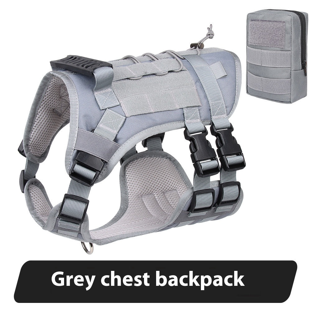HKM-4204349 Large Tactical Oxford Dog Vest for Chest and Back Support - Adjustable Fit, Lightweight and Durable