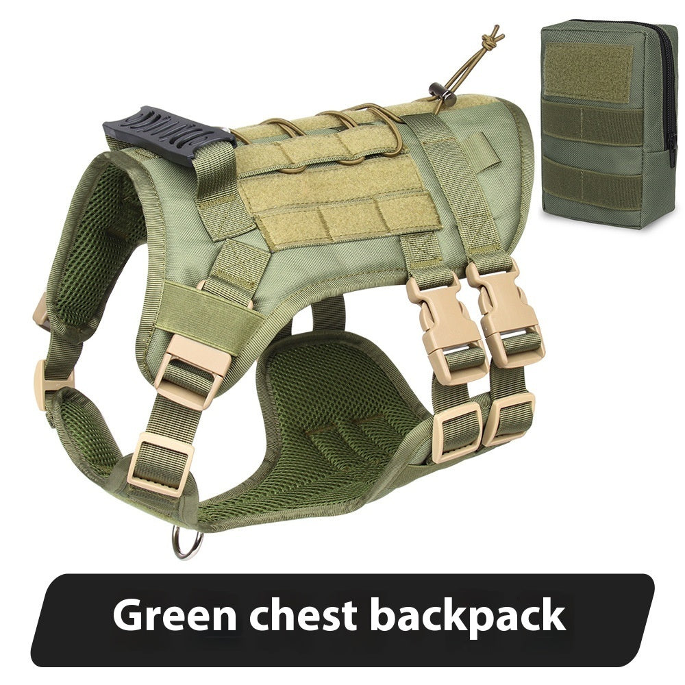 HKM-4204349 Large Tactical Oxford Dog Vest for Chest and Back Support - Adjustable Fit, Lightweight and Durable