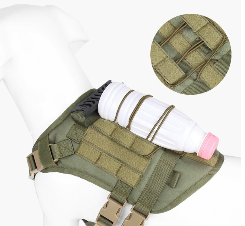 HKM-4204349 Large Tactical Oxford Dog Vest for Chest and Back Support - Adjustable Fit, Lightweight and Durable