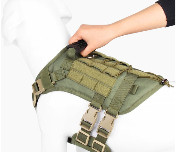 HKM-4204349 Large Tactical Oxford Dog Vest for Chest and Back Support - Adjustable Fit, Lightweight and Durable