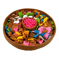 HKM-4204733 Pet Decompression Puzzle Mat for Food Hiding - Polyester, Brown and Lake Blue Options
