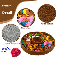 HKM-4204733 Pet Decompression Puzzle Mat for Food Hiding - Polyester, Brown and Lake Blue Options