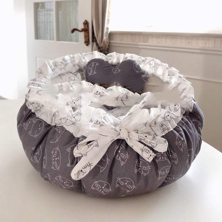 HKM-4205117 Small Dog and Cat Kennel - Soft Cotton Pet Bed with Elastic Filling and Easy Care