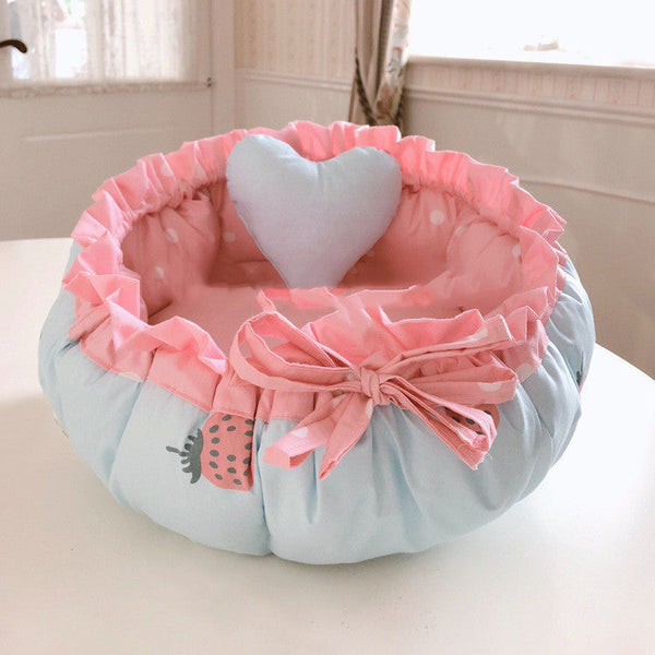 HKM-4205117 Small Dog and Cat Kennel - Soft Cotton Pet Bed with Elastic Filling and Easy Care
