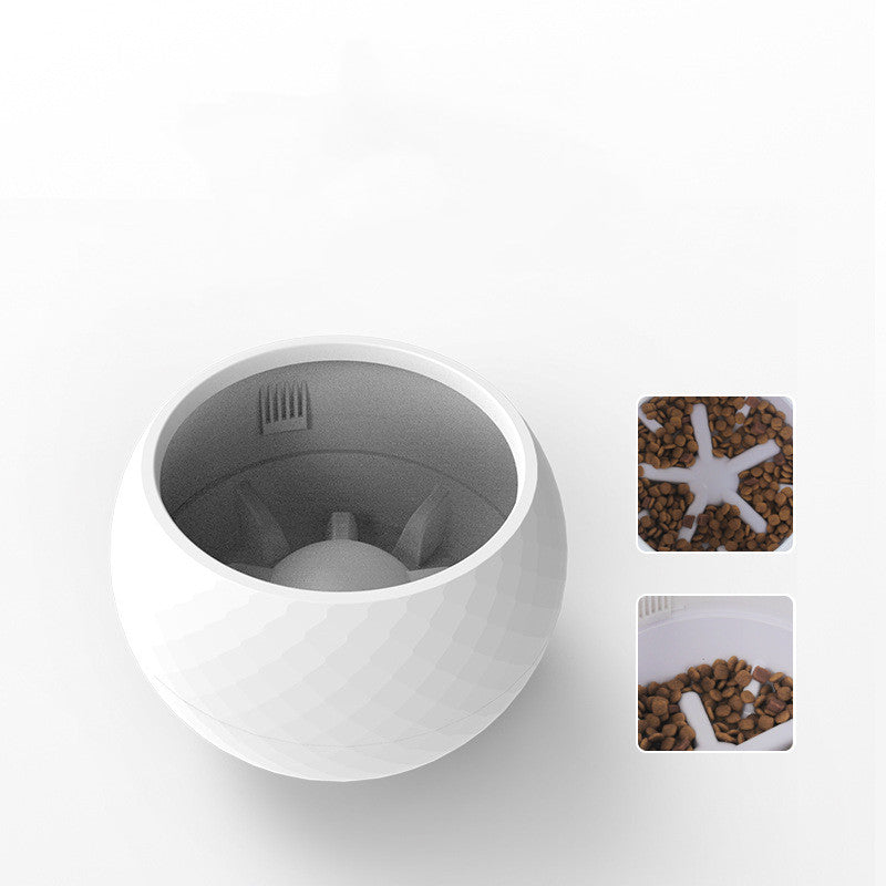 HKM-4205245 Pet Tumbler Bowl for Dogs and Cats - Slow Eating Design with Anti-Tipping Feature, Gray and Orange