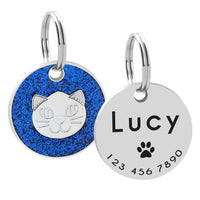 HKM-4206909 Heart-Shaped Metal Keychain for Pet Cat Lovers - 25mm Pendant