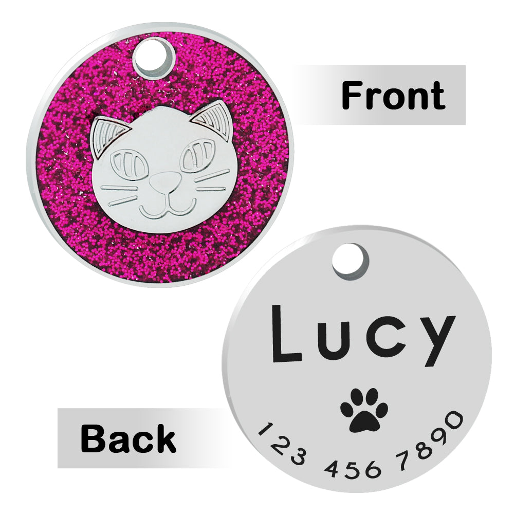 HKM-4206909 Heart-Shaped Metal Keychain for Pet Cat Lovers - 25mm Pendant