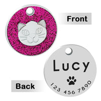 HKM-4206909 Heart-Shaped Metal Keychain for Pet Cat Lovers - 25mm Pendant