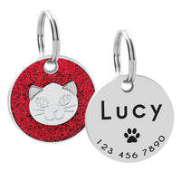 HKM-4206909 Heart-Shaped Metal Keychain for Pet Cat Lovers - 25mm Pendant
